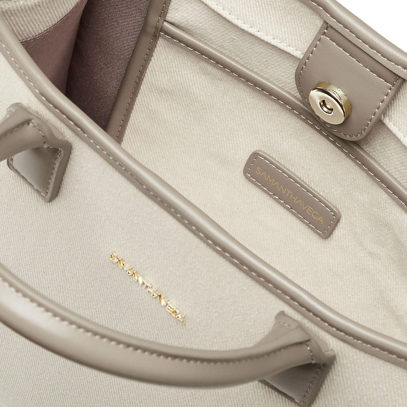 Samantha Vega Shoulder Bag, Canvas Handbag, gray