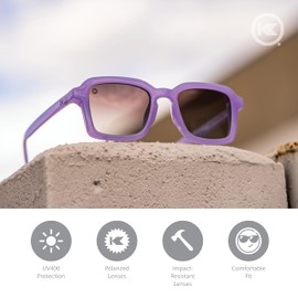 Knockaround Panoramas Polarized Sunglasses for Men and Women - Impact Resistant Lenses with Full UV400 Protection, Hey Ube