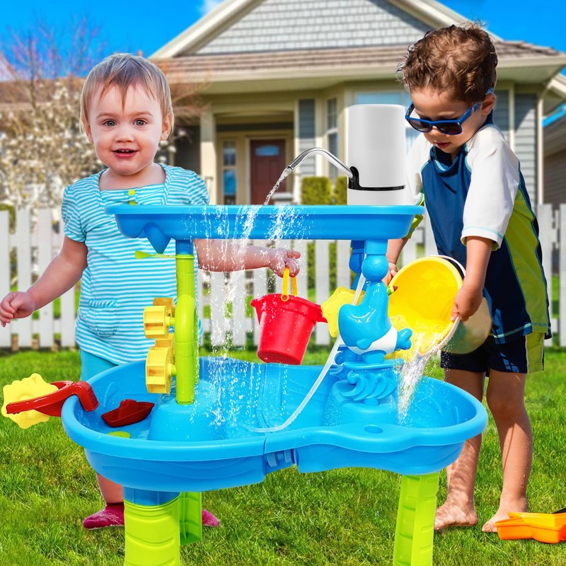 Water Table Pump, Cordless & Rechargeable Water Pump for Kids,