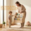 Kids Bookshelf Storage 3-Tier Scalloped Wooden Book Case for Kids