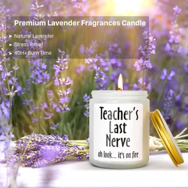 Teacher Appreciation Gifts Best Teacher Gifts for Women Men Funny Teacher Gifts Birthday Christmas Gifts Retirement Gifts Thanksgiving Gifts for Teachers - Teacher's Last Nerve Candle -7oz