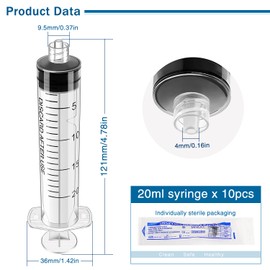 VooGenzek 10 Pieces 20 ml Plastic Liquid Measuring Tool, Individually Packed, Plastic Liquid Filling Tube for Scientific Laboratory, Animal Feeding, Plant Watering