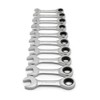 GEARWRENCH 10Pz Juego de Llaves Cortas Combinadas con Matraca MET