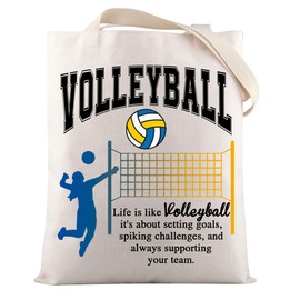 VAMSII Volleyball Lover Gifts Volleyball Player Tote Bag Sports Gifts Volleyball Team Coach Gift Inspirational Gift (VolleyballTote)
