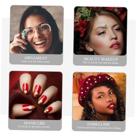 Operitacx 2 Boxes Abs Material Flatback Pearls Craft Beads DIY Nails Faux Pearl Gems Decorative