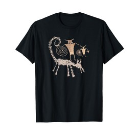 Petroglyph Series. Coatimundi and Spiral Shaman Figures. T-Shirt
