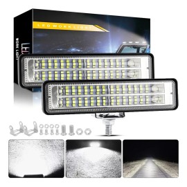 Par Faros Auxiliars 56 Leds Focos Lupa Para Moto Autos 168w