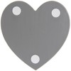 Set of Four Grey Heart Shaped Coasters in White Holder