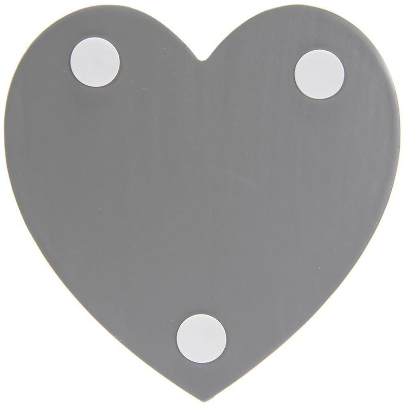 Set of Four Grey Heart Shaped Coasters in White Holder