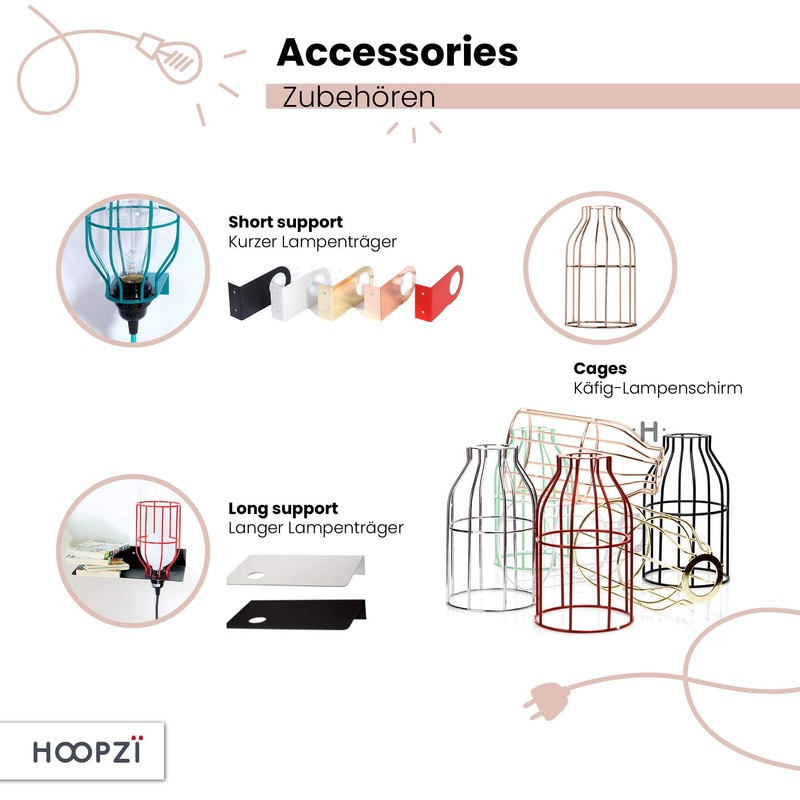 Hoopzi - Long holder - 7 colours - Mounting system
