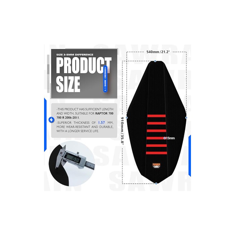 Funda de asiento para ATV, compatible con Raptor 700 700R,