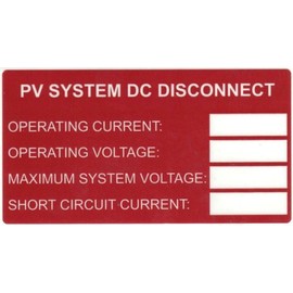 Hellermann Tyton 596-00241 Printable Solar Label, 3.75" X 2.0", DC Rating Label, Red (Pack of 50)
