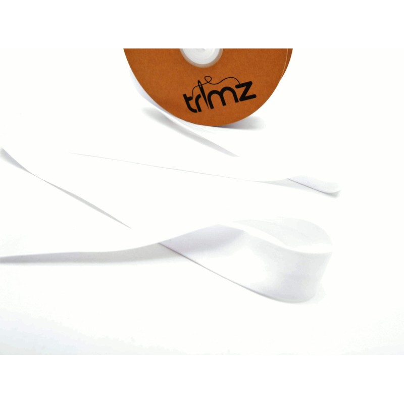 Trimz Nastro sbieco in policotone, bianco, 25 mm x 20