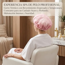 VALICLUD Gorro TéRmico Doble Capa Para Tratamiento Capilar Profundo Reutilizable Impermeable Ajustable Para Cabello Largo Y Rizado En Casa Y SalóN