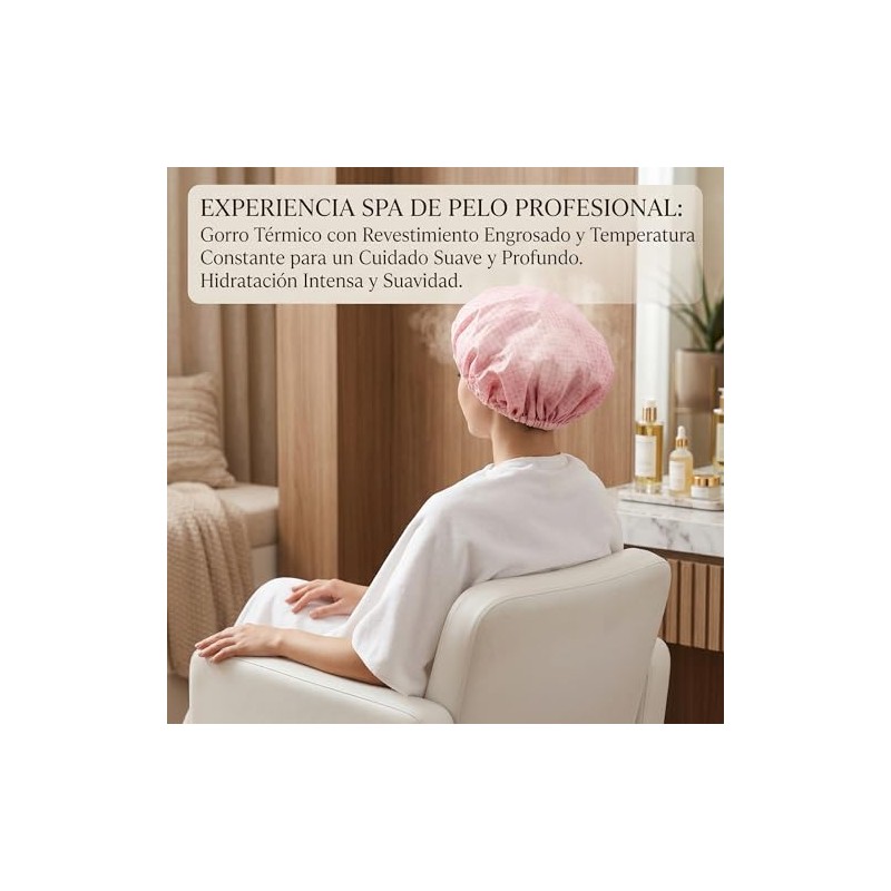 VALICLUD Gorro TéRmico Doble Capa Para Tratamiento Capilar Profundo Reutilizable