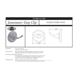 Franklin Brass 127679 Jamestown Bath Hardware Accessory Double Robe Hook, Venetian Bronze