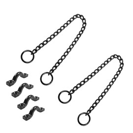 Nissa Chain K-18F Free Chain Set with Ring, Black 11.8 inches (300 mm) x 2 + Eye Strap Black x 4 Pieces, Reference Load Capacity: 88.2 lbs (40 kg)