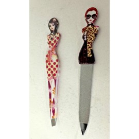 Unbranded Professional Eyebrow Tweezers Slant Tip Precision  + Nail file 4 inches