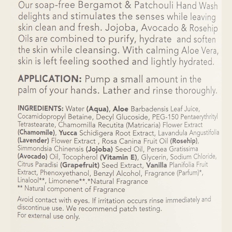 Sukin Cleansing Hand Wash Bergamot & Patchouli Pump 500ml