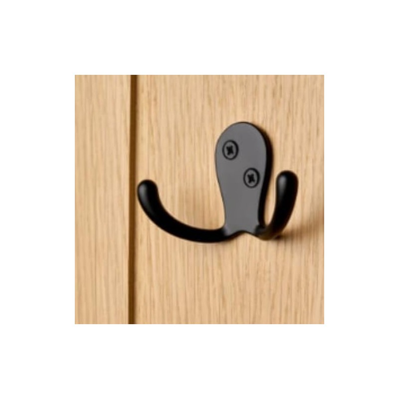 Aretro Hooks Hangers, Double Vertical Heavy Duty, Matt Black, Robe