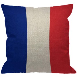 HGOD DESIGNS Flag of France Throw Pillow Cover,Europe French Banner Patriotic Flag Blue White Red Decorative Pillow Cases Cotton Linen Square Cushion Covers for Home Sofa Couch 18x18 inch