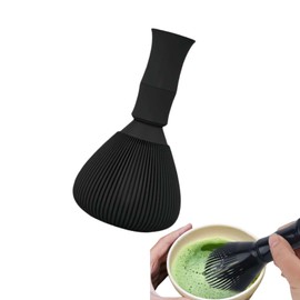VINPAM Resin Matcha Whisk,Reusable Matcha Brush for Tea Making, Easy to Clean Chasen Whisk,Alternative to Bamboo Matcha Whisk,Ideal for Matcha Set, Kit or Bowl and Whisk Set – Black, 4.53 x 2.17in