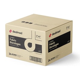 Dealmed Fabric Flexible Adhesive Bandages – 100 Count (24 Pack) Bandages with Non-Stick Pad, Latex Free, Wound Care for First Aid Kit, 2" x 4"