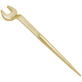 WEDO Spark-free single open-end wrench, construction key with pin 60 degrees, explosion-proof construction wrench, safety, aluminium bronze, BAM/FM/DIN standard, size 22 mm