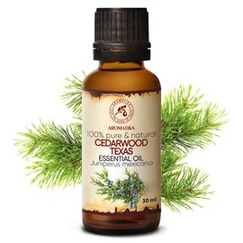 Ätherisches Zedernöl USA 30ml - Juniperus Mexicana - Zedernholzöl - Aromatherapie Öl für Diffusers und Duftlampe - Seifenherstellung - Haut & Haare - Reines Zedernöl - Duftöle