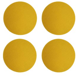 Mokoboho 4 Inch Round Felt and Cork Coasters (Yellow, 4)