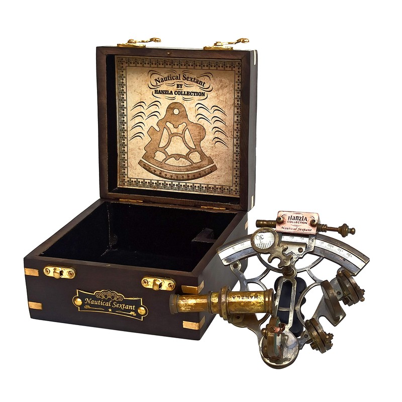 Hanzla Collection Astrolabe Antique Brass Ship Sextant Nautical Navigation Instrument