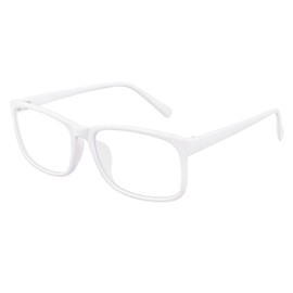 GQUEEN anteojos transparentes falsas sin receta, marco rectangular, blanco mate, 201512