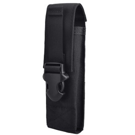 YAPJEB Light Pouch Molle Light Case Molle Flashlight Holder Belt Light Holster EDC Pouch Military Tactical Flashlight Pouch Backpack Accessories (04, Black)