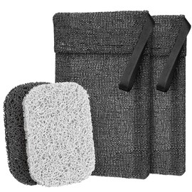 BESPOTCL Soap Bags for Solid Soap Pack of 2 Soap Bags with 2 Sponge Protectors Double Pack Soap Bag for Showering Grey