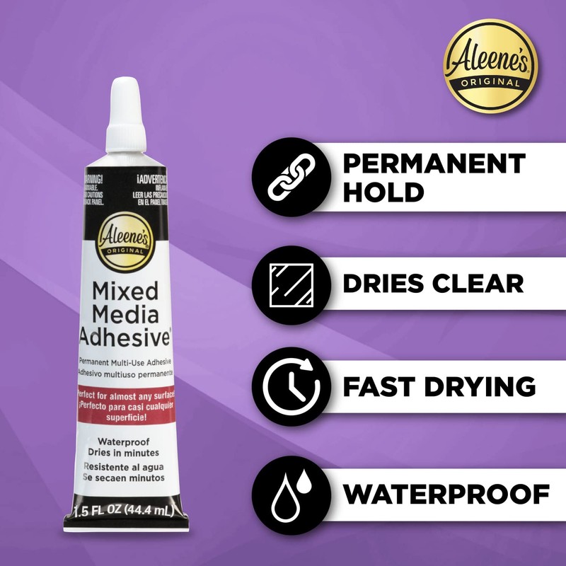 Aleene's Mixed-Media Adhesive, Professional Strength Heavy-Duty Craft DIY Adhesive, 1.5