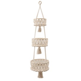 Felenny Hanging Fruit Basket, 3-tier Tassel Kitchen Hanging Fruit Baskets Storage Basket for Fruit Vegetable Storage
