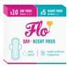 FLO - Almohadillas de bambú orgánicas, paquete combo día y
