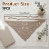 3 Pcs Crochet Bandana, Triangle Head Scarf (White Black, Khaki)