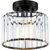 VIOLOEMI Crystal Black Semi Flush Mount Ceiling Light Modern Hallway