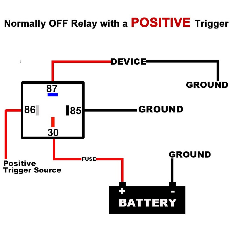 irhapsody 4-pin 40/30AMP 12V DC Waterproof Relay with Heavy-Duty Wires,