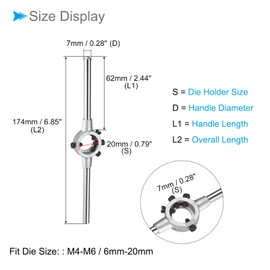 CoCud Die Stock Wrench, Fit M4-M6 / 6mm-20mm (OD) Round Dies, Adjustable Die Handle Holder - (Applications: for Machine Thread Repair), 2-Pieces