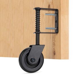 YONSIN 4.3" Heavy Duty Spring Loaded Gate Caster with Bearing, Drag Gate Wheels with 360° Swivel for Wooden Gate Fence, Metal Tube Gate, Anti Sag Gate Kit with Bear, 200 Lbs Capacity, 1 Pac, Black