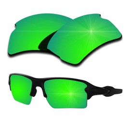 Polarized Replacement Lenses for Oakley Flak 2.0 XL - Green Mirrored Coating