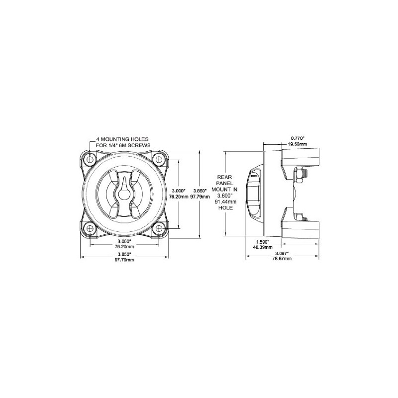 Blue Sea Systems e-Series Battery Switch with Alternator Field Disconnect