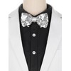 [Elerevyo] Men's Sequin Bow Tie Adjustable Neck Solid Color Bow