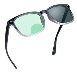 YEIN Bifocal Reading Glasses, Photochromic Gray Sunglasses, 0.00/+1.25 Magnification for Men/Women