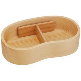 Iris Plaza BDH02A Wooden Oval Bean Lunch / Bento Box, Band Included, Width 7.1 x Depth 3.9 x Height 2.0 inches (18 x 10 x 5 cm)