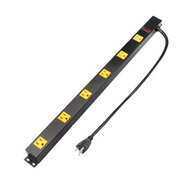 INLAND 6 Outlet Long Garage Heavy Duty Wall Mount Power Strip with 3FT 14AWG Cord, 15A/1875W, Wide Spaced Outlets, ETL Listed Electrical Outlet Extender, Outlet Splitter for industrial