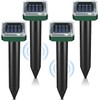 Mole Repellent Solar Powered, 4 Pack Waterproof Ultrasonic Stake Deterrent,