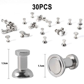 GOLDGE 30 PCS Fridge Magnets Strong Magnet, Neodymium Magnets Extra Strong Magnetic Thumb Tacks Magnetic Push Pins Mini Small Magnets for Whiteboard Notice Board Office Photos Map DIY Arts & Crafts